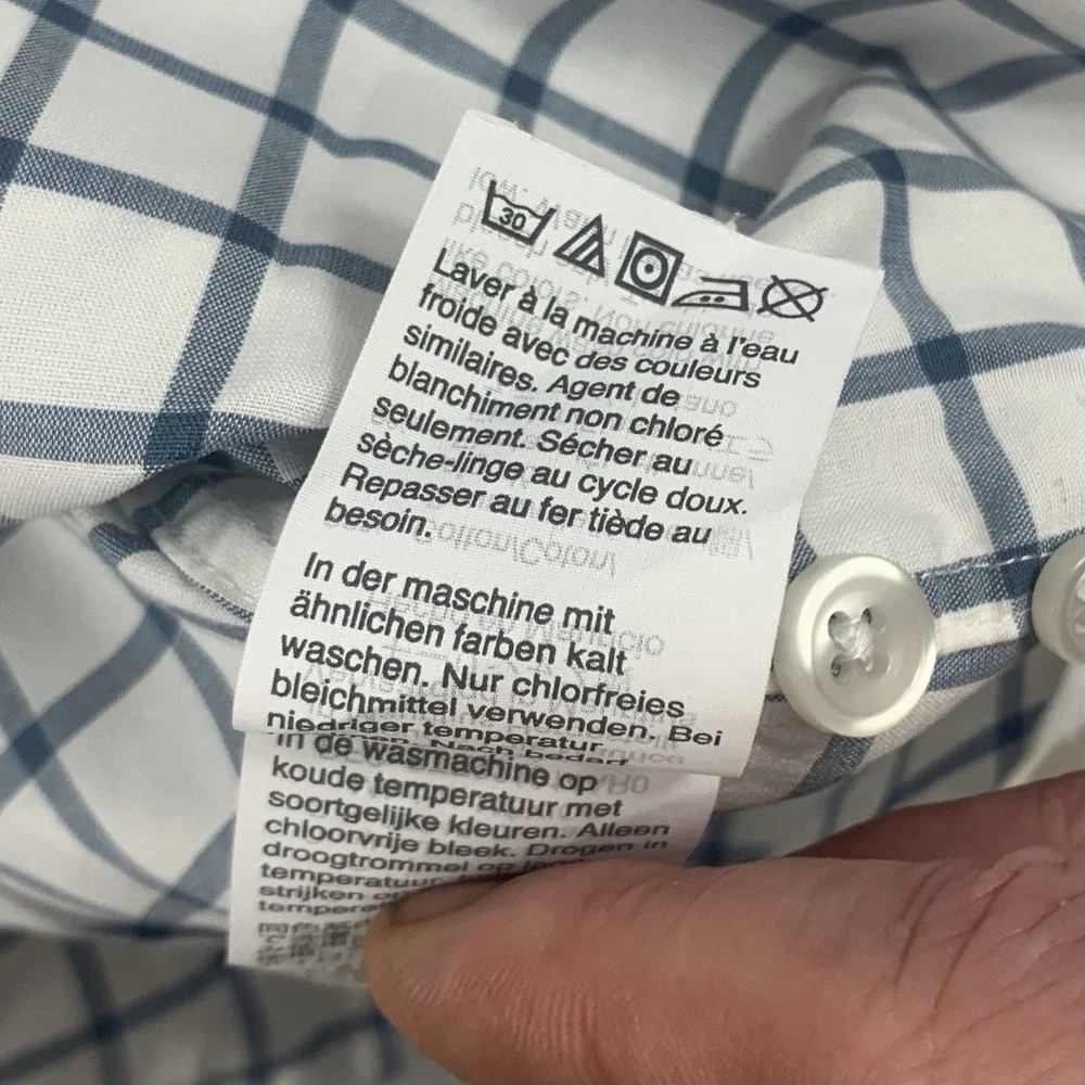 J.Crew Ludlow Dress Shirt Men's‎ 15-33 Blue White Classic-Fit Cotton Button Down